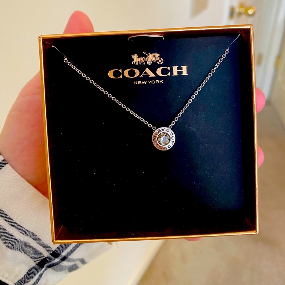 Coach crystal sterling silver necklace